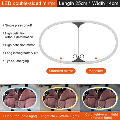 Car Sun Visor LED Touch Light Magnifying Makeup Mirror