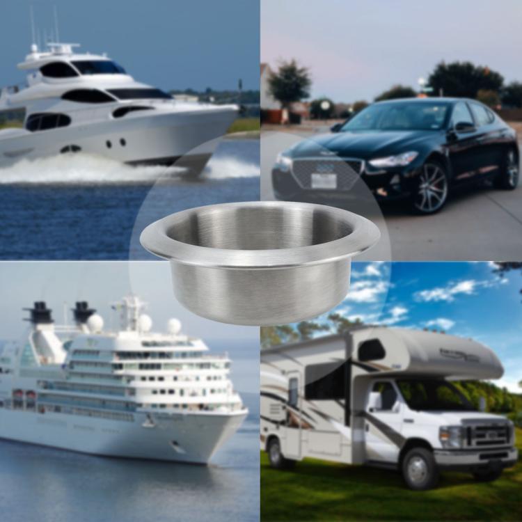 Car Yacht Stainless Steel Modified Cup Holder, A Type 201 Straight Edge 35MM, B Type 201 Curled Edge 35MM, B Type 201 Curled Edge 55MM