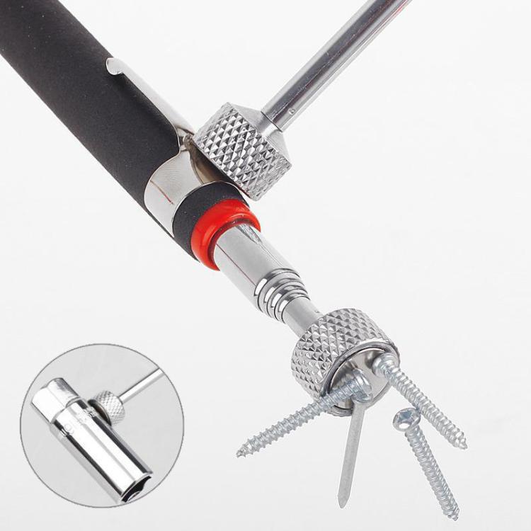 620mm Telescopic And Extended Magnetic Pickup Auto Repair Magnet Rod, 620mm