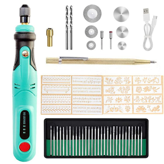 Mini USB Charging 3-speed Electric Grinder Carving Pen DIY Painting Cutting Drilling Micro Electric Drill, 60pcs /Set