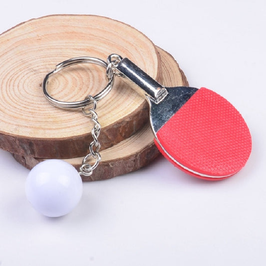 2 PCS Creative Metal table Tennis Keychain Handmade Jewelry Gift Sports Keychain, Table Tennis Shape(Red), Table Tennis Shape(Yellow), Table Tennis Shape(Light Blue)