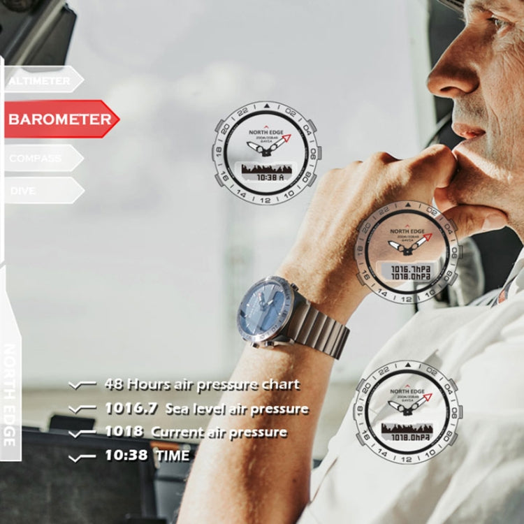 North Edge GAVIA Men Outdoor Sport 50m Waterproof Smart Digital Watch Diving Watch, Support Barometer & Pedometer