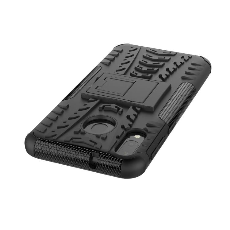 Tire Texture TPU+PC Shockproof Case for Galaxy M20, with Holder, For Galaxy M20