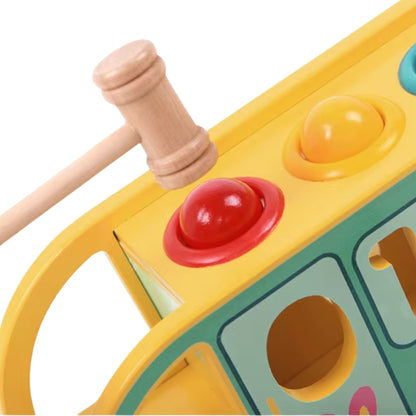 Wooden Bus Number Puzzle and Hammer hand co-ordination