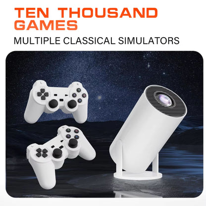 Gaming Projector with games and controls.