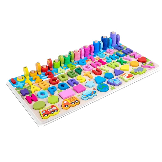 Wooden Puzzle - with go fishing and numbers and shapes