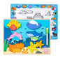 Sea Creatures Wooden Puzzle and Drawing board - Double Sided